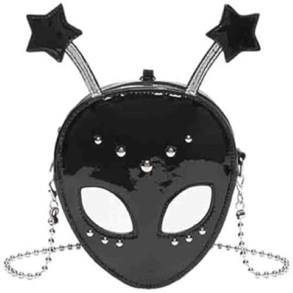 Alien Themew Glossy Crossbody Bag Black